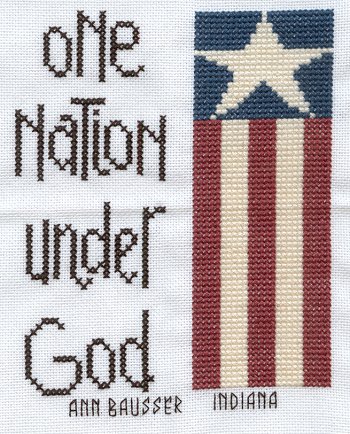Cross-stitched memorial square by Ann Bausser