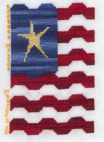 Cross-stitched memorial square by Barbara McCleod