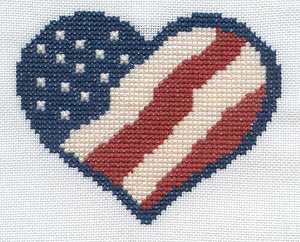 Cross-stitched memorial square by Barbara Tramonte