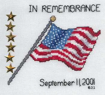 Cross-stitched memorial square by Bess from "A Noble Needle"