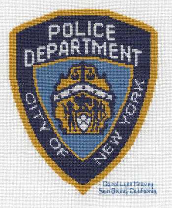 Cross-stitched memorial square by Carol Heavey