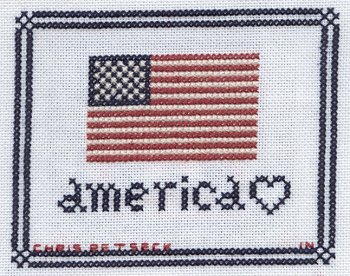 Cross-stitched memorial square by Chris Retseck