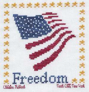 Cross-stitched memorial square by Christina Ruhland