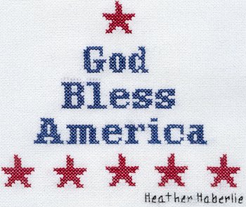 Cross-stitched memorial square by Heather Haberlie