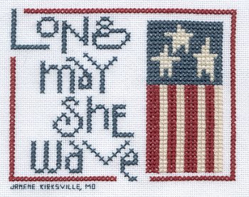 Cross-stitched memorial square by Janene Moak