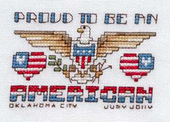 Cross-stitched memorial square by Judy Jolly
