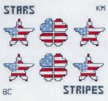 Cross-stitched memorial square by Kelley Mueller