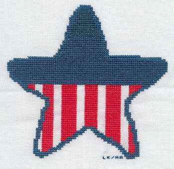 Cross-stitched memorial square by Lisa Kraszewski