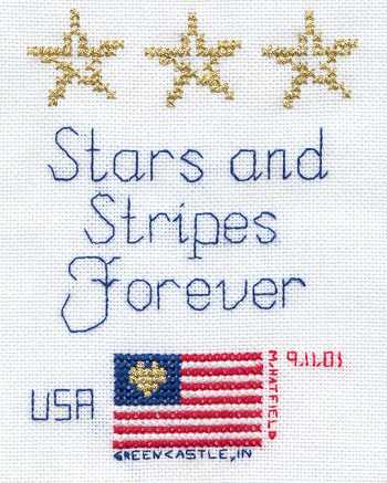 Cross-stitched memorial square by Martina Hatfield