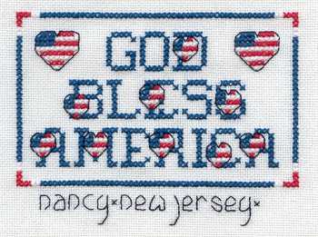Cross-stitched memorial square by Nancy Midwinter