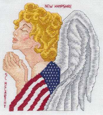 Cross-stitched memorial square by Shannon McCarthy