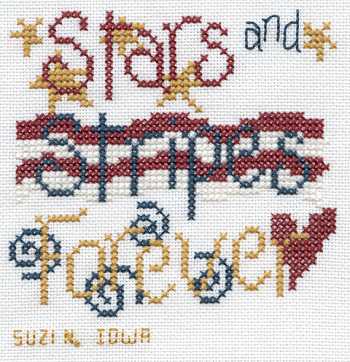 Cross-stitched memorial square by Suzi Nie