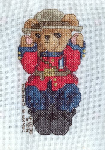 Cross-stitched memorial square by Tanya Blake