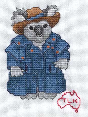 Cross-stitched memorial square by Terry Louise Kermode