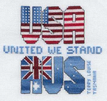Cross-stitched memorial square by Terry Louise Kermode