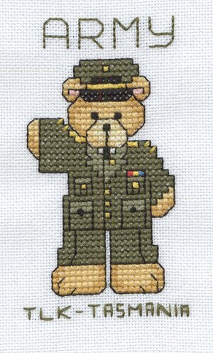 Cross-stitched memorial square by Terry Louise Kermode