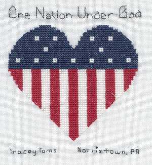 Cross-stitched memorial square by Tracey Toms