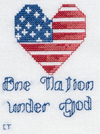 Cross-stitched memorial square by Vicki Roti